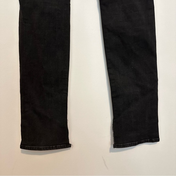 J brand rail break up black distressed skinny jeans split hem - Picture 10 of 12